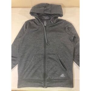 Adidas Mens Gray Heather ClimaWarm Full Zip Hoodie Sweatshirt Jacket L